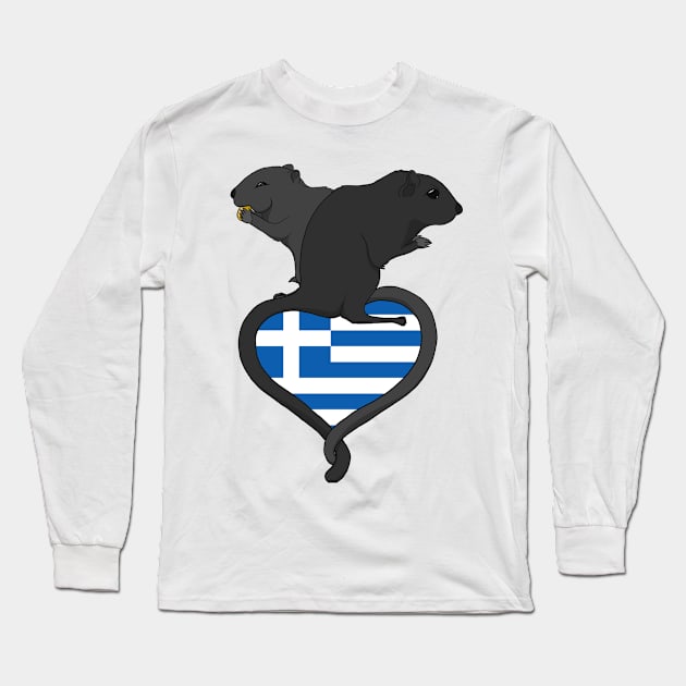 Gerbil Greece (dark) Long Sleeve T-Shirt by RampArt